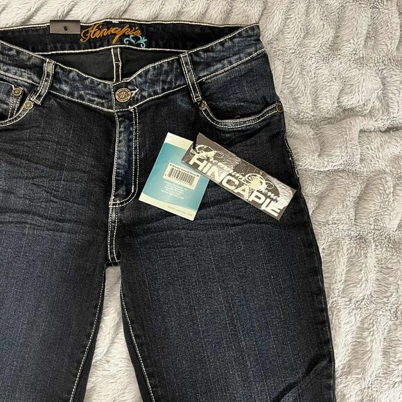 Hincapie Jeans Women 8 R Bootcut Dark Wash Stretch Denim Embroidered Western NWT - Picture 4 of 13